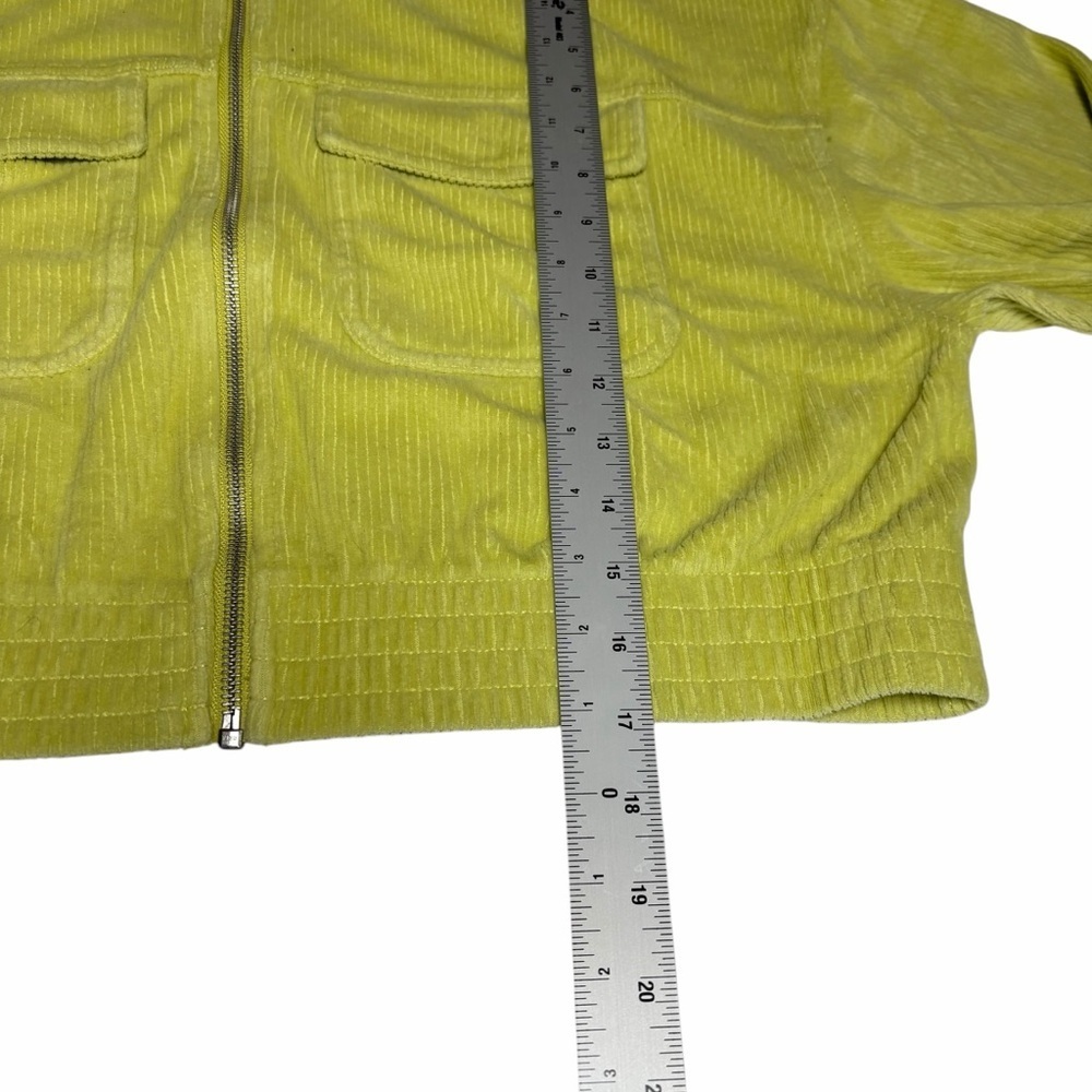 Aerie Cropped Corduroy Zip Jacket |  Bright Yellow Green | Size M - Picture 9 of 14